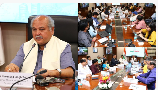 Union Minister of Agriculture & Farmers Welfare, Narendra Singh Tomar launched National Crop Insurance Portal’s (NCIP) digitized claim settlement module namely DigiClaim under the ambit of Pradhan Mantri Fasal Bima Yojana (PMFBY) at Krishi Bhawan, New Del