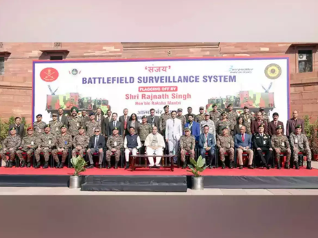 Union Minister Rajnath Singh Launches 'SANJAY - The Battlefield Surveillance System' in New Delhi.