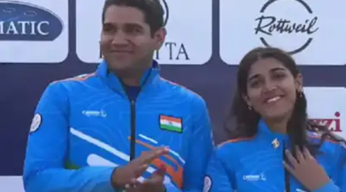Kynan Chenai and Sabeera Haris Secure Bronze for India at ISSF Shotgun World Cup 2025.