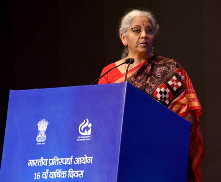 Union Finance Minister Nirmala Sitharaman Chairs 16th Annual Day Celebration of CCI in New Delhi.