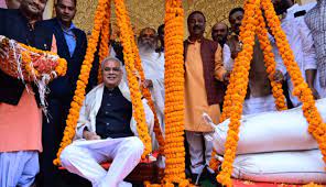 Chhattisgarh Chief Minister Bhupesh Baghel celebrated the traditional Cherchera festival at Dudhadhari Math in the state capital Raipur on 6th January 2023.