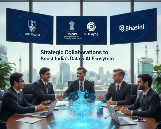IIM Udaipur Signs Strategic Collaborations with MoSPI, NITI Aayog & Bhashini to Boost India’s Data and AI Ecosystem.