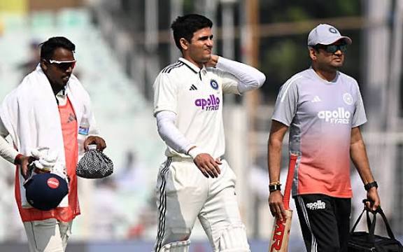 Shubman Gill retires hurt with neck sprain on Day 2 of Kolkata Test.