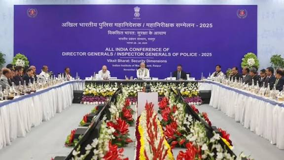PM Narendra Modi Chairs 60th All India Conference of DGsP & IGsP in Raipur.