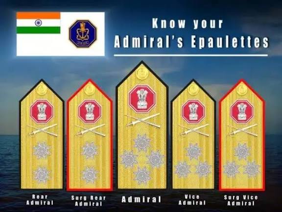 Indian Navy Unveils New Design of Epaulettes for Admirals.