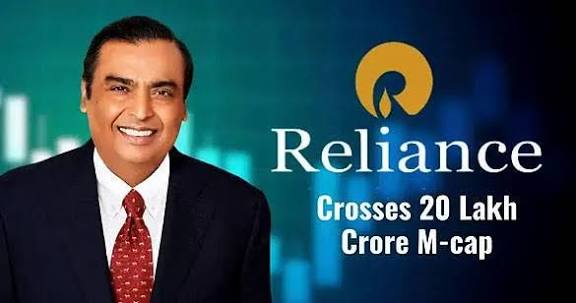 Reliance Industries Becomes First Indian Company to Cross Rs 20 Lakh Crore Market Cap.