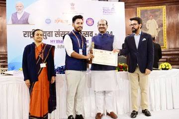 Yatin Bhaskar Duggal Wins National Youth Parliament Festival.