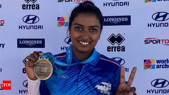 Indian Archer <span style="background-color:#fff9c4;font-weight:bold;">Deepika Kumari</span> Clinches Gold at the <span style="background-color:#e2f0fb;font-weight:bold;">Archery World Cup 2026</span>.