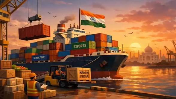 India’s <span style="background-color:#fff9c4;font-weight:bold;">Merchandise Exports</span> Reach a <span style="background-color:#e2f0fb;font-weight:bold;">Six-Month High</span> in May 2026.