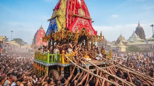 <b>Jagannath Rath Yatra</b> held at <b>Puri</b> in Odisha.