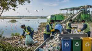 <b>Gujarat launches JICA-supported plastic waste project at Nalsarovar Bird Sanctuary.</b>